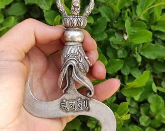 Pure Copper 4 Vajra, Creative Handmade Buddha Vajra Handicraft Collection Decoration, Large Tibetan Dorje Buddhism Mahakala Buddha Nepal fr0