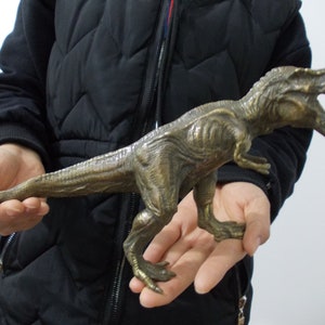 Vtgbrasslover Vtg Vintage style brass bronze Tyrannosaurus Rex statue ,animal dinosaur statue figure paperweight toys gift FengShui