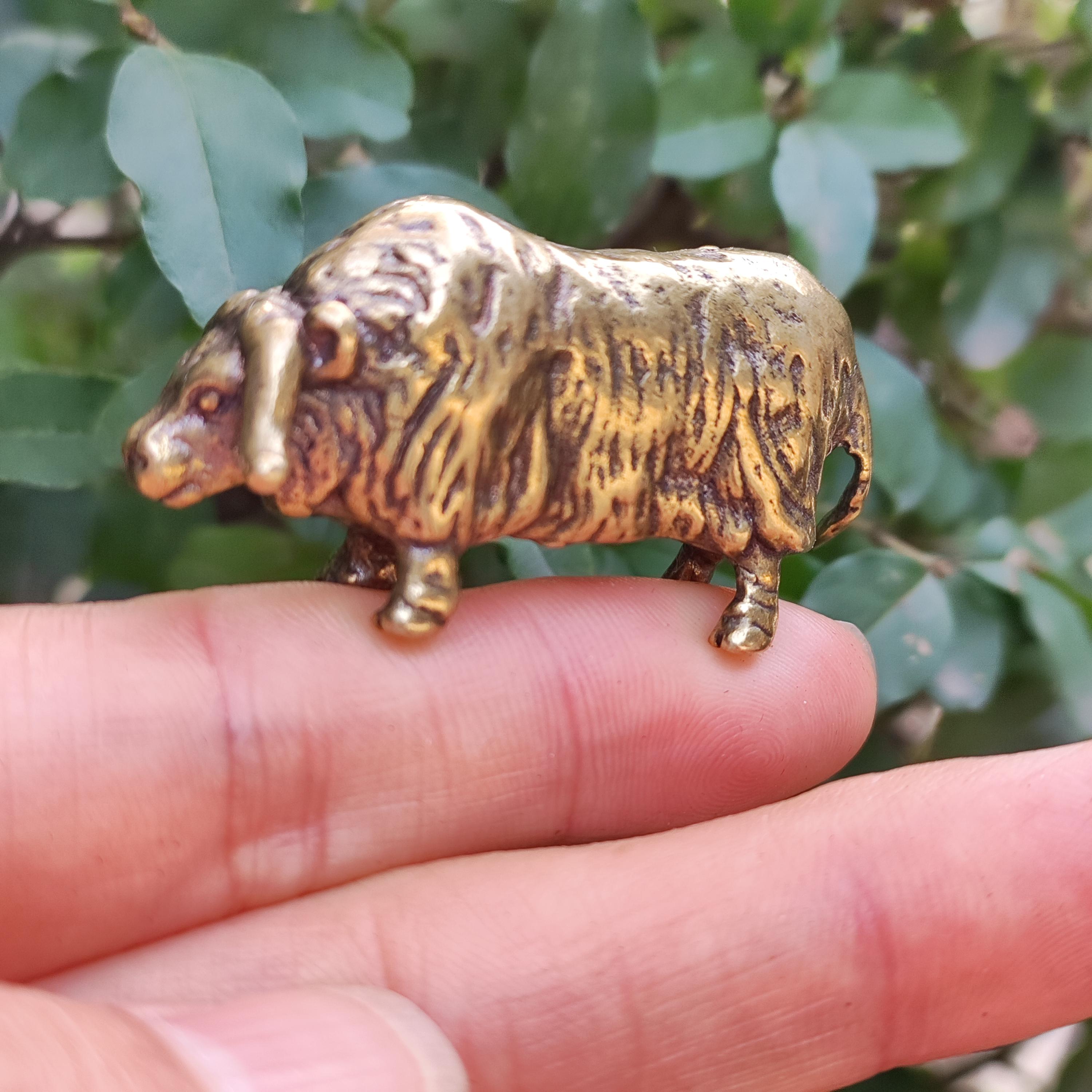 Vtgbrasslover Vtg ヴィンテージスタイル 真鍮製 雄牛 ヤク 像