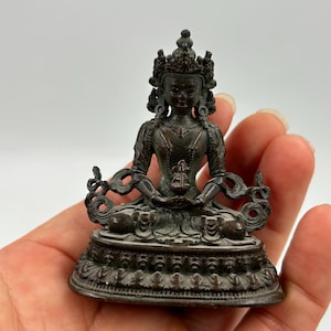 Rustic Buddha VTG brass mini Dharma Buddha sitting Buddha, Peace,Fengshui buddhi meditation decorations Tibetan Buddhism Tathagata Miniature
