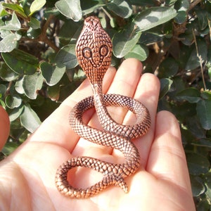 Vtg Vintage style Brass cobra statue, Animal cobra statue figure mini toys FengShui Small ornaments Zodiac snake Antiqued Snake Figurine 0M9