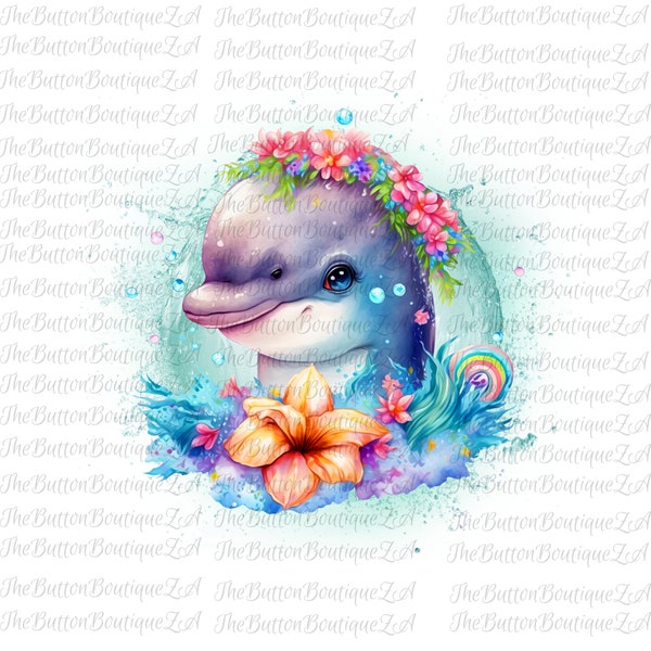 Süßer Delfin Sublimation PNG - Baby Fisch Clip Art digitaler Download - Geschenk für Fischliebhaber - Ichthyologie PNG