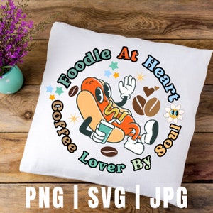 Foodie Gift - Funny Hotdog Shirt for Coffee Lovers and Chefs - Retro Food Lover Gift