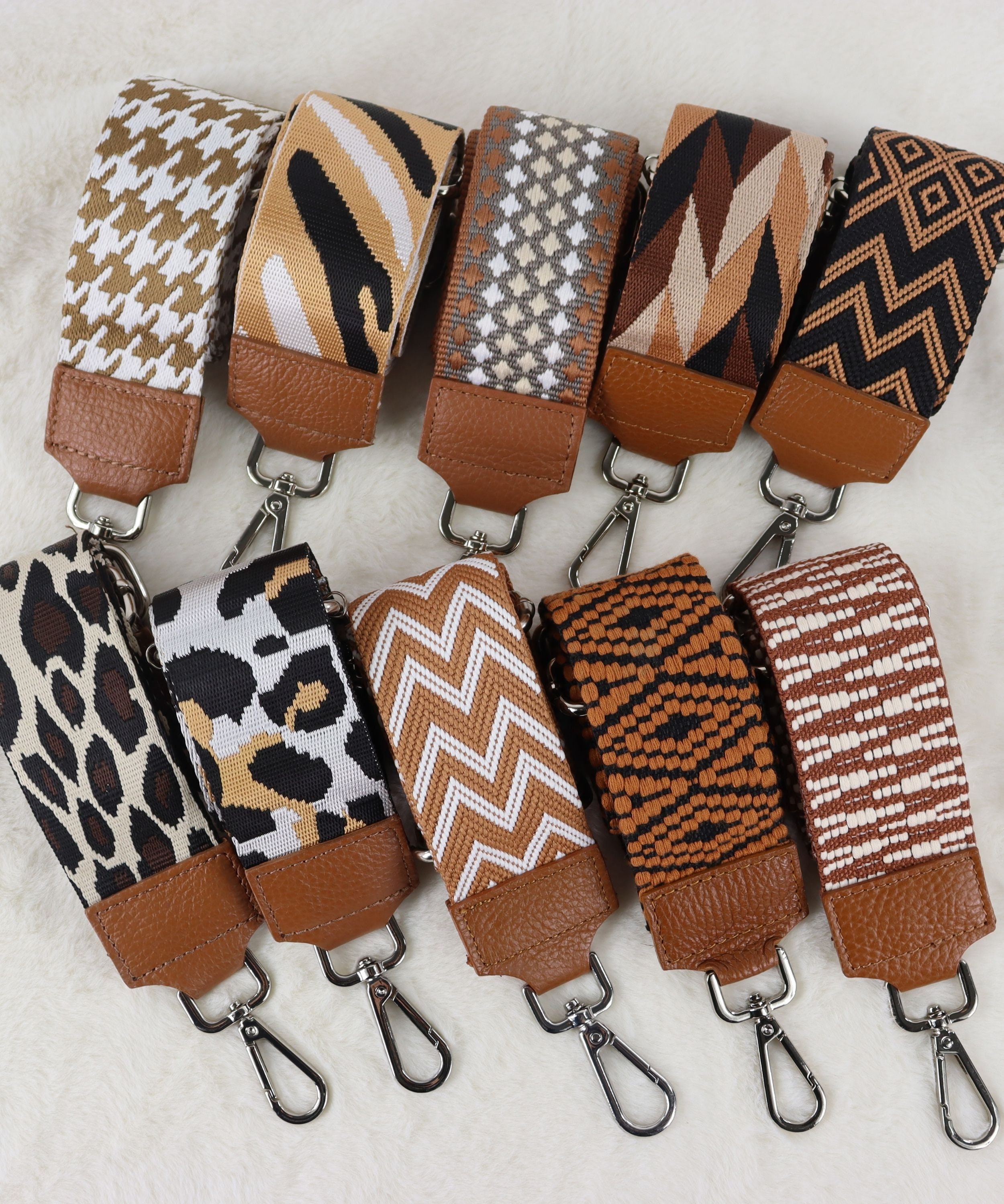 Tracolla regolabile per borse, larghezza 5 cm, motivo leopardato, tracolla da donna, accessorio da 80-130 cm, tracolla per borsa a tracolla, accessori fai da te, colore giallo
