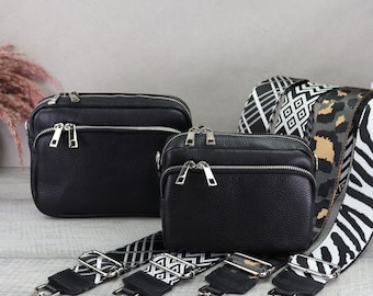 Tragegurt Schwarze Tasche Mit Breitem Schulterriemen Crossbody