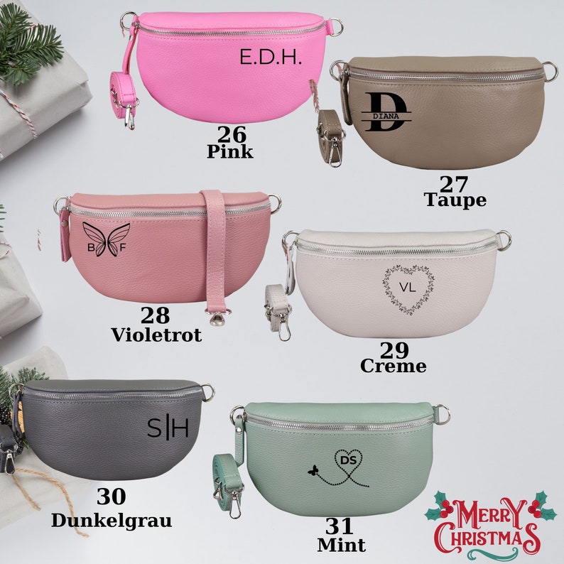 Personalisierte Weihnachts Geschenke Frauen, Personalisierte Leder Taschen Damen, Bauchtasche, Handytasche, Umhängetasche, Crossbody Tasche zdjęcie 8