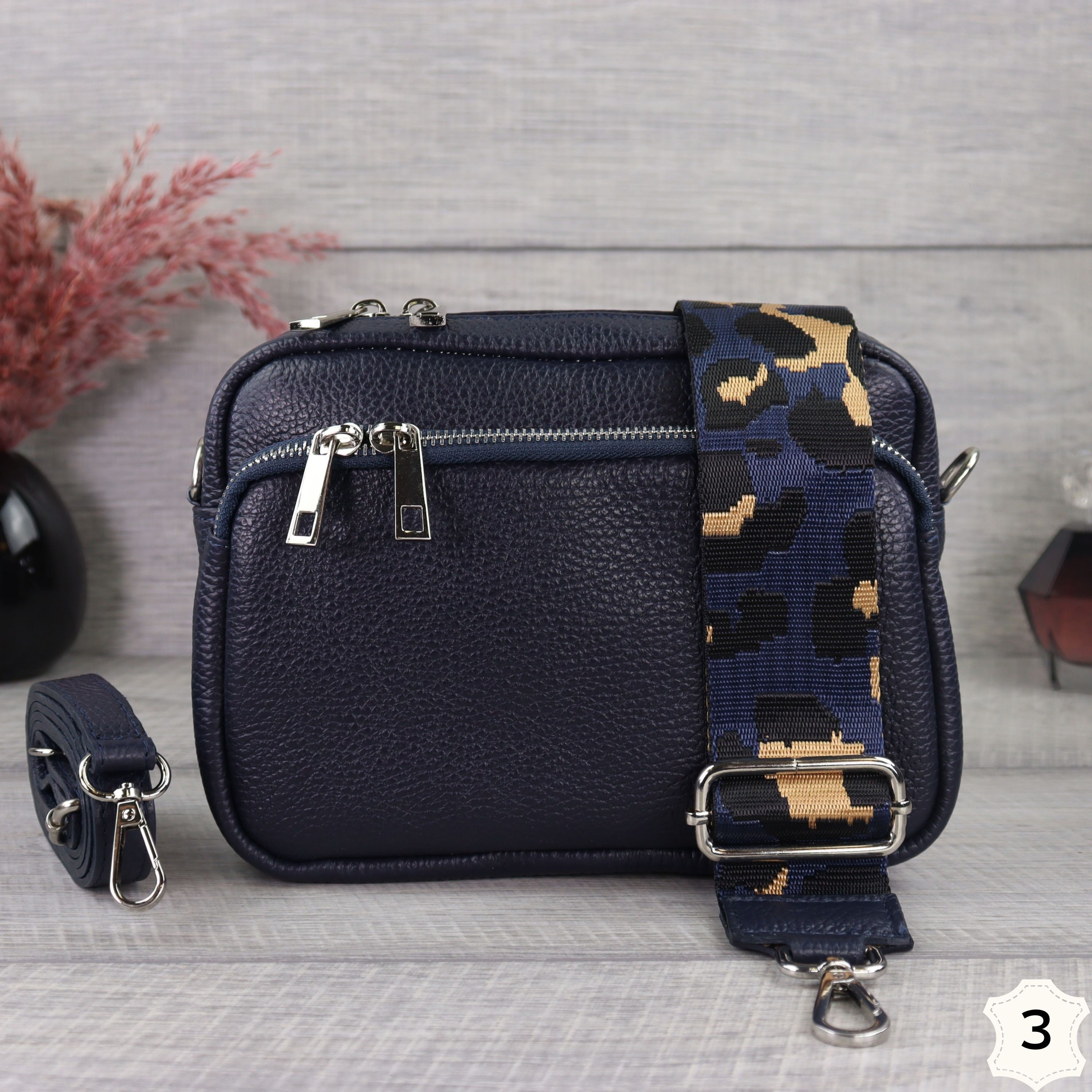 Marsupio Unisex Con 4 Tasche – Tracolla Regolabile Per Viaggi E Sport (Blu, 1L) - 3