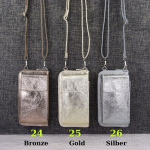 Mobiele telefoon tas met portemonnee om rond te hangen damesleer, portemonnee schoudertas met leer, crossbody tas echt leer, cadeau voor haar afbeelding 10