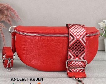 Sac à bandoulière en cuir véritable, sac ventral en cuir nappa