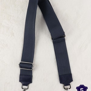 Taschengurt Navy, Leder Taschengurt, Valentinstag, Gemusterten Schultergurt, Umhängegurt, Stoff Bag Strap, Wechseln Gurt Navy (Silber)-5