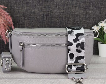 Bauchtasche Leder Bauchtasche Tasche Mit Breitem Gurt Schwarz