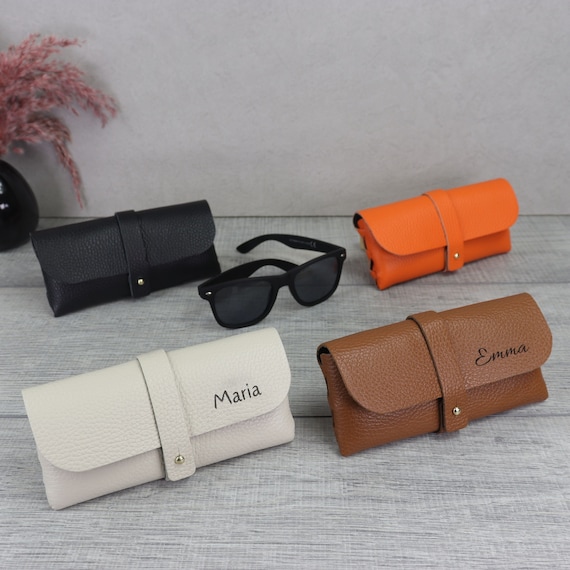 財布・ケース・小物入れ Dutch Leather Company I glasses case Personalized Glasses Case With Initials & Name, Leather Glasses