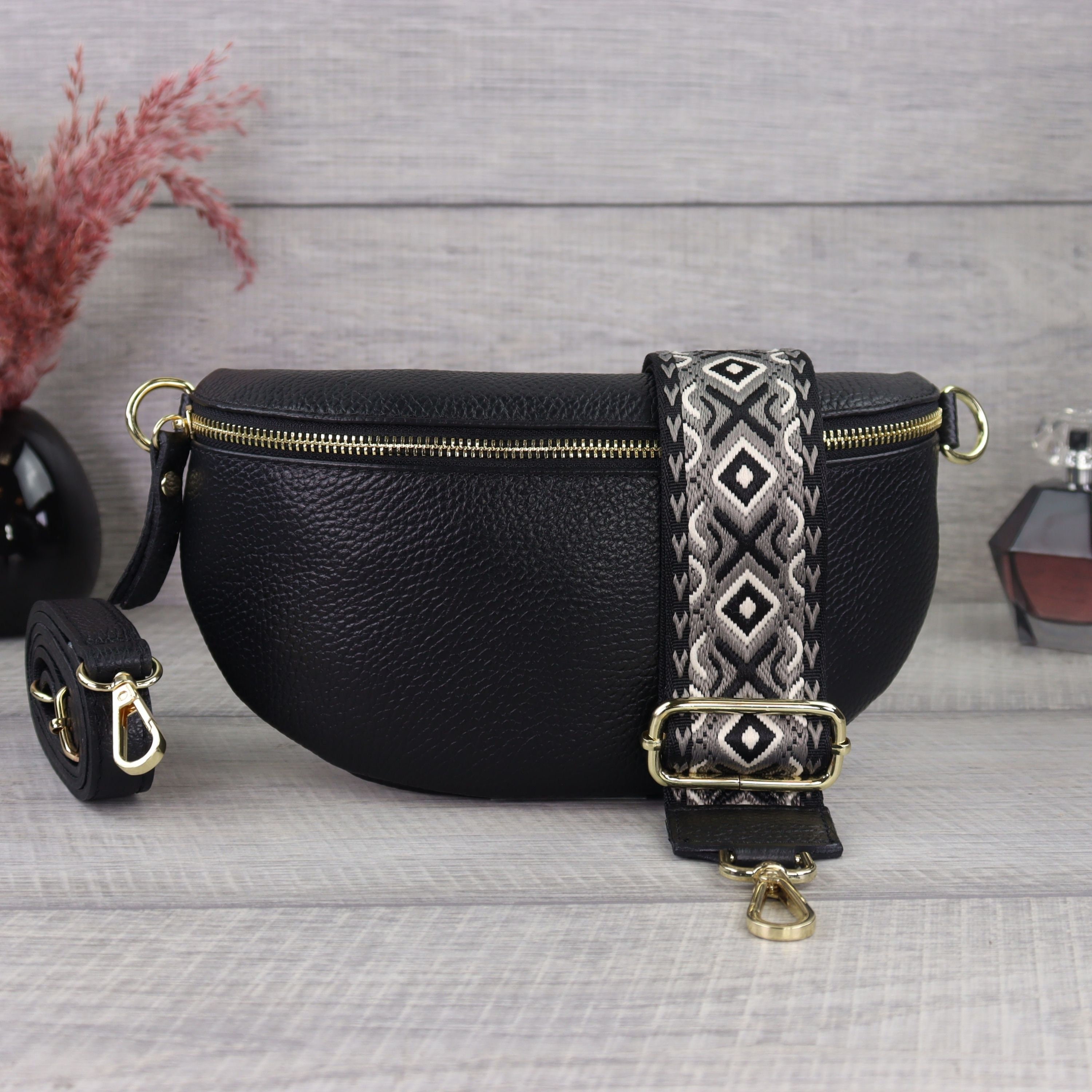 Gold and deals black fanny pack