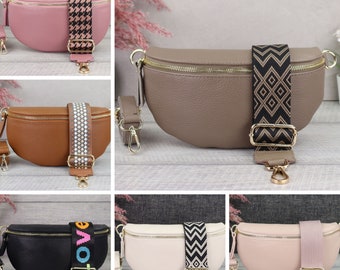 Leren heuptasje voor dames, gouden crossbody tas, Valentijnsdag, schoudertas voor dames, riemtas met riem met patroon