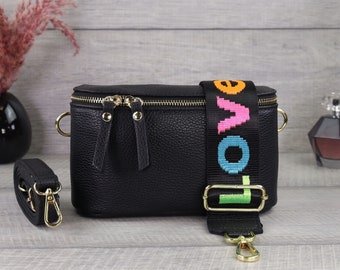 Topshop - Charlie - Borsa A Tracolla In Vera Pelle Nera - Foto 5