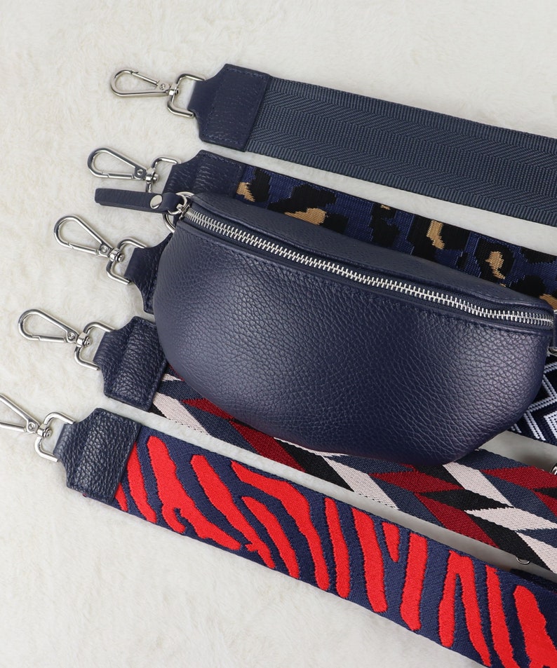 Taschengurt Navy, Leder Taschengurt, Valentinstag, Gemusterten Schultergurt, Umhängegurt, Stoff Bag Strap, Wechseln Gurt Bild 8