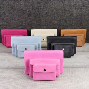 Cartera de piel para mujer, cartera mediana-pequeña con bolsillo para monedas, carteras grandes con correa de piel, cartera para mujer, regalo para San Valentín
