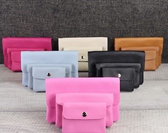 Geldbörse Damen Leder, Mittle-Klein Brieftasche mit Münzfach