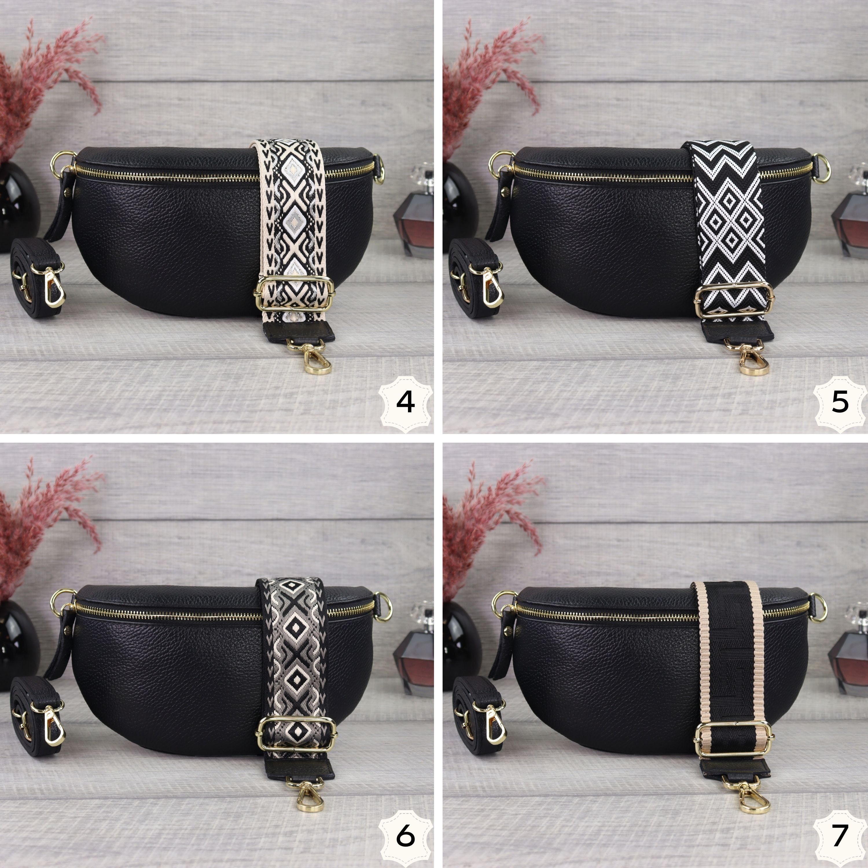 Borsa A Marsupio Da Donna In Vera Pelle, MOIRA BIG, Colore Marrone Chiaroscuro Made In Italy