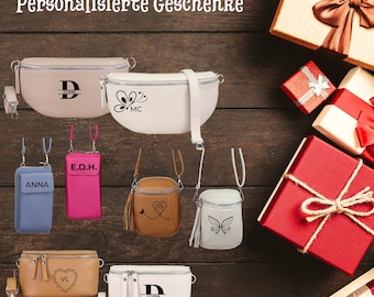 Bolsos Personalizados Mujer, Regalos Personalizados para Mujer, Bolso de Piel Personalizado con Grabado, Regalo de Navidad para Ella