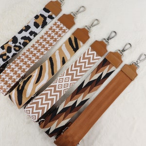Bag Strap Cognac, Leather Bag Strap, Valentine&#39;s Day, Patterned Shoulder Strap, Crossbody Strap, Fabric Bag Strap, Change Strap