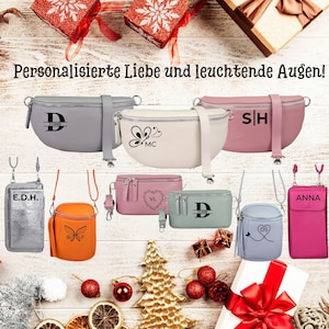 Personalized Christmas Gifts Women, Personalized Leather Bags Women, Fanny Pack, Mobile Phone Bag, Shoulder Bag, Crossbody Bag image 1