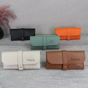 Leather glasses case, Personalized leather glasses case, Leather glasses and sunglasses holder for women, Glasses case, Gift for her