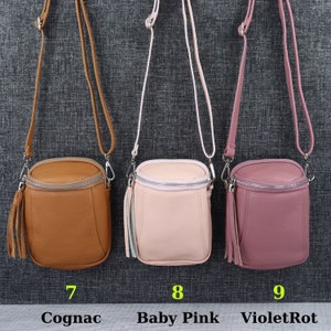 Petit sac à bandoulière en cuir pour femmes, sac à bandoulière en cuir avec porte-monnaie, sac crossbody pour téléphone portable, cadeau maman, sac de tous les jours image 6