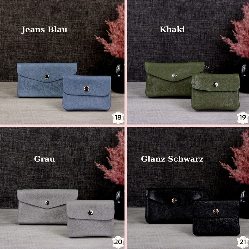 Women's Leather Wallet, Medium-small Wallet With Coin Pocket, Large ...
