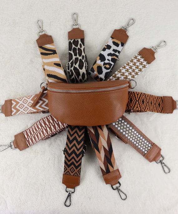 YKAFADE Tracolla per borse, larghezza 5 cm, leopardato, regolabile, 80-130 cm, tracolla con moschettone in argento, per borse a tracolla, borse