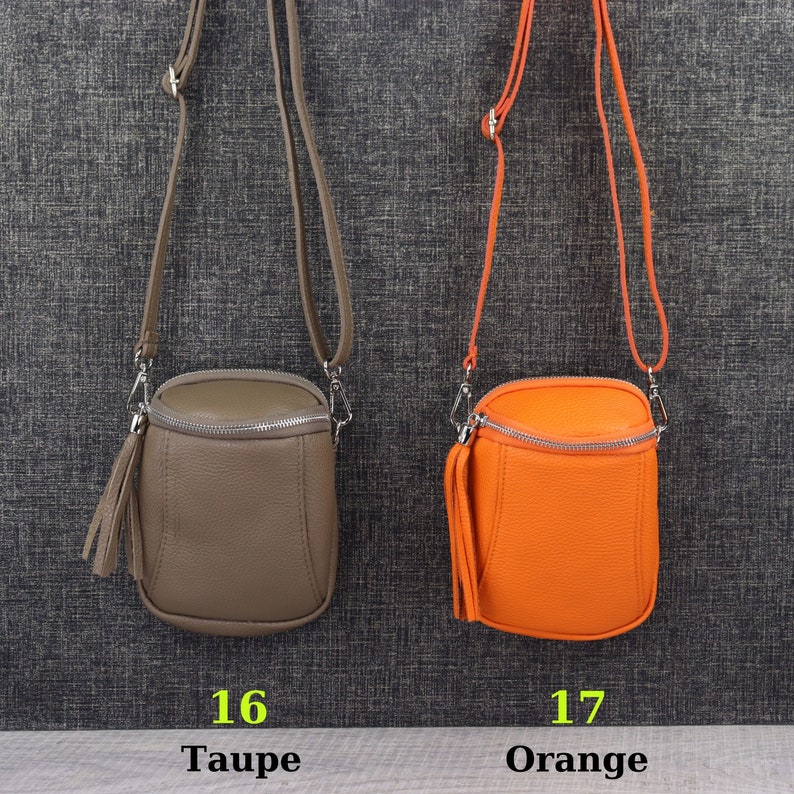 Petit sac à bandoulière en cuir pour femmes, sac à bandoulière en cuir avec porte-monnaie, sac crossbody pour téléphone portable, cadeau maman, sac de tous les jours image 9