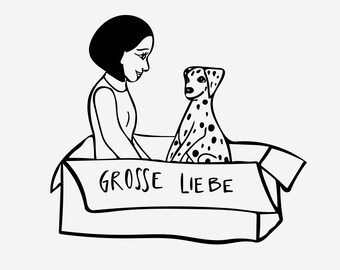 SVG fichier intrigue fichier chien animal amour dalmatien fille chien amour