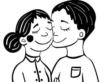 Plot file Toi et moi fille garçon fichier svg, png, pdf, jpg silhouette, fichier vectoriel cricut