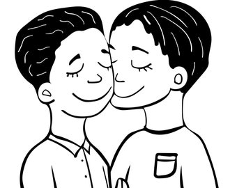 Fichier de tracé Toi et moi les garçons png,svg,jpg,pdf fichier vectoriel silhouette cricut amour amitié