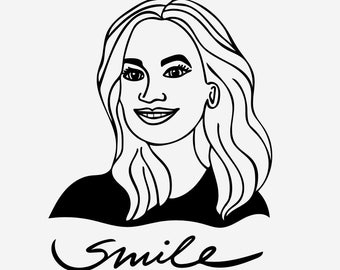 Fichier SVG de fichier de tracé de femme de fille de sourire