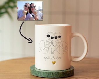 Taza de regalo personalizada, taza personalizada, taza de retrato personalizada, taza de nombres personalizada, taza de foto personalizada