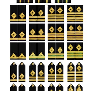 Merchant Marine Navy Epaulette 1-4 bar gold epaulete Bullion Braid Captain  Chief officer shoulder Shipping epaulettes