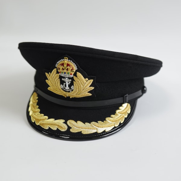Casquette de l'armée britannique de haute qualité casquette de la marine, couvre-chef à bords larges, casquette à grosses lèvres, cadeau militaire uniforme