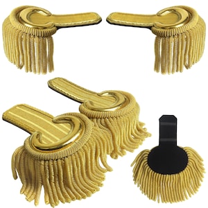 Gold Bullion Fringe Epaulette: Embroidered Tassel Shoulder Board image 13