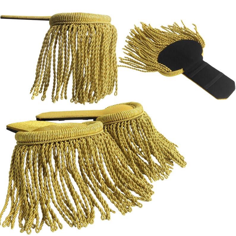 Gold Bullion Fringe Epaulette: Embroidered Tassel Shoulder Board image 16