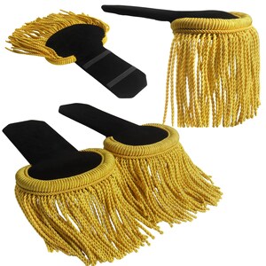 Gold Bullion Fringe Epaulette: Embroidered Tassel Shoulder Board image 14
