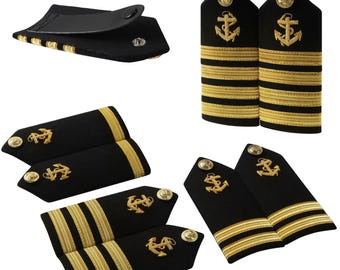 Military Navy Captain Shoulder Epaulettes: Handcrafted Rank Insignia