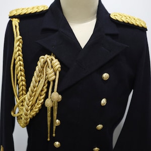 Cordino per spalla in Mylar dorato con aiguillette, uniforme, costume da cosplay, cordino per aiguillette, spallina, regalo militare, cintura spirituale