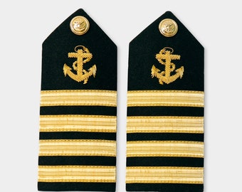 Military Shoulder Epaulette board Navy Capt Captain Rank Insignia Shoulder Shipping Strap Board Epaulette Seaman Costume  Epaulet