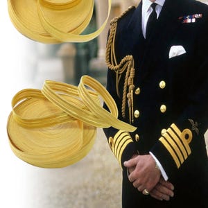 Golden Bullion Braid Trim: Army Uniform, Epaulette, Costume