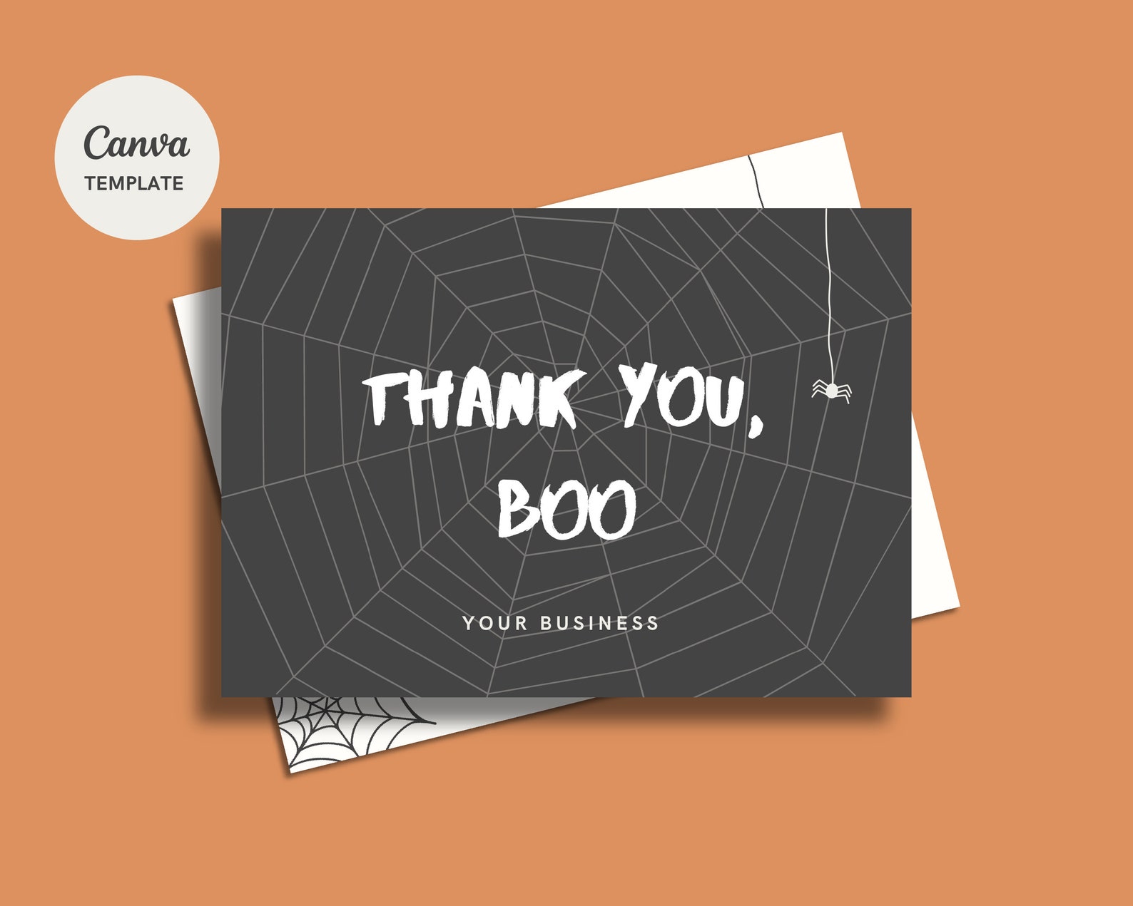 Editable Halloween Thank You Card // Business Template, Spooky Package ...
