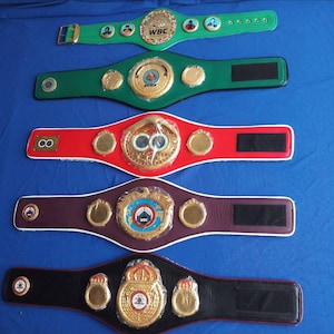 5 GÜRTEL BOX-SET wbc ibo ibf wba wbo mini Boxen WM Titel Gürtel