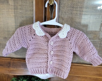 Vintage collar baby cardigan / Handmade cardigan / custom baby sweater / name sweater