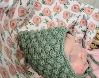 Sage bonnet handmade for baby's and toddlers