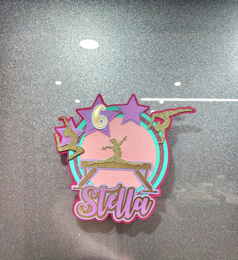 Personalized Gymnastics Cardstock Cake Topper - Etsy Australia
